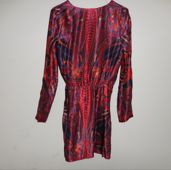Nwt Farm Rio Macaw Arabesque Plunging V-Neck Wrap Mini Dress - Picture 8 of 14